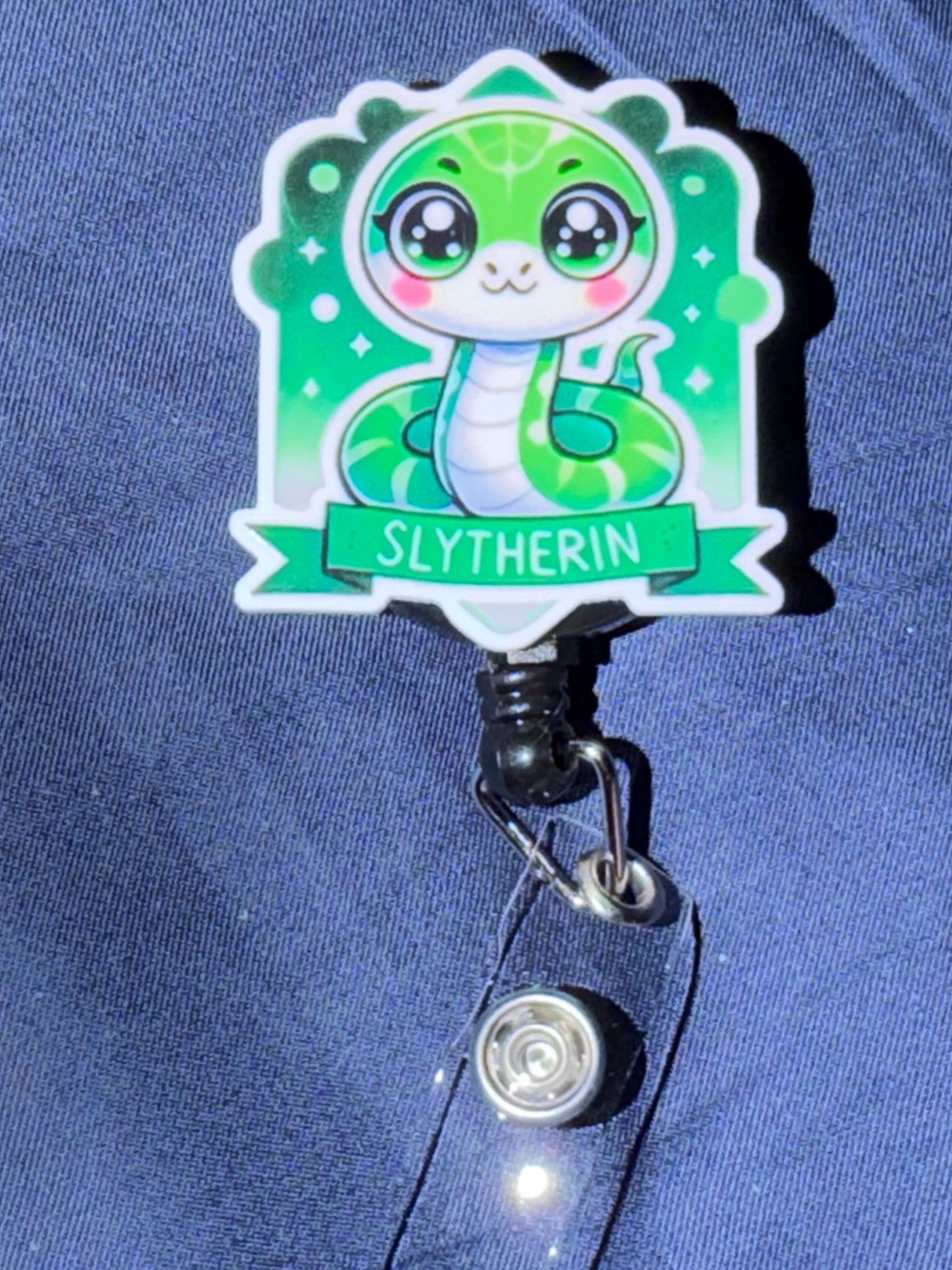 Green Snake Reptile Badge Reel